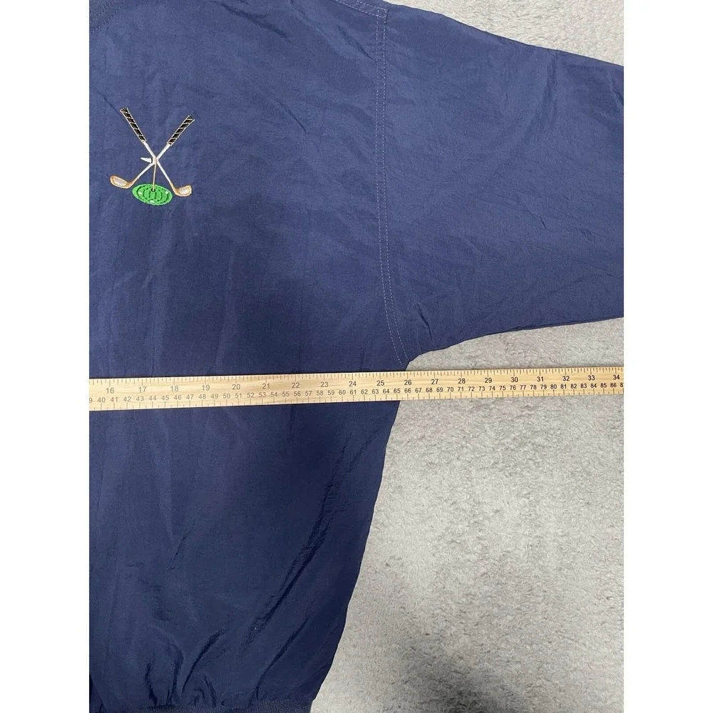 Vintage Back Pack Navy Blue Windbreaker Pullover‎ Jacket Mens XLarge Made In USA